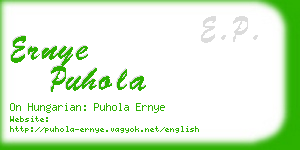 ernye puhola business card